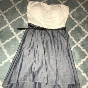 Casual High low Dress My Michelle Jr 5 White Floral Denim Blue Casual Summer